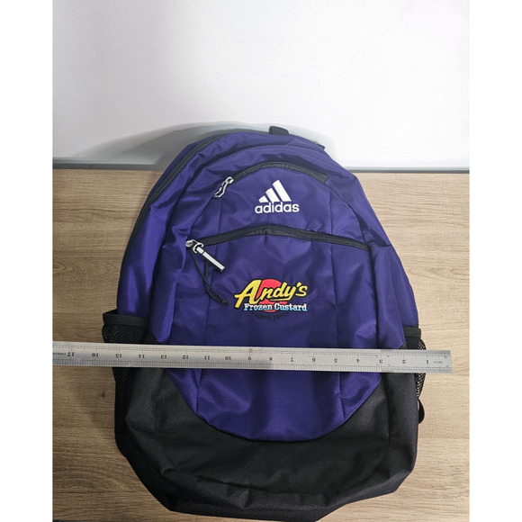 Adidas Lrg Backpack Purple School Hiking Utility TravelBottlePockets Embroidered - Picture 9 of 9